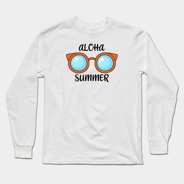 Aloha summer hello summer Long Sleeve T-Shirt by Typography Dose